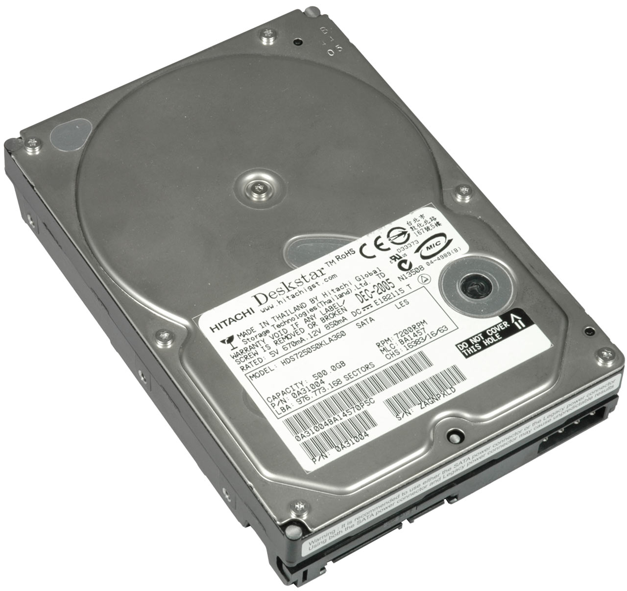 Hitachi Deskstar 7K1000.C Disque Dur Interne 1 To 3,5 SATA : :  Informatique