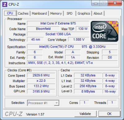 Image 8 : Architectures processeur : 16 CPU, 1 seul core, 3 GHz