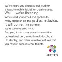 Image 1 : Wacom annonce une tablette pour les créatifs sur Facebook