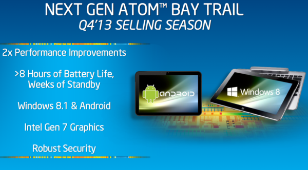 Image 2 : Intel Atom "Bay Trail" Z3770 : 2,4 GHz, 8 h d'autonomie