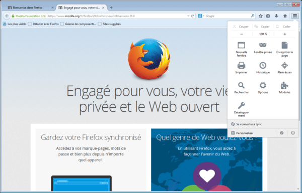 Image 1 : Firefox 29 chamboule tout