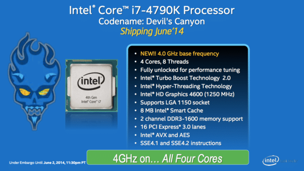 Image 1 : [Computex] Intel officialise ses Core i7-4790K, Core i5-4690K et le Pentium Anniversary Edition