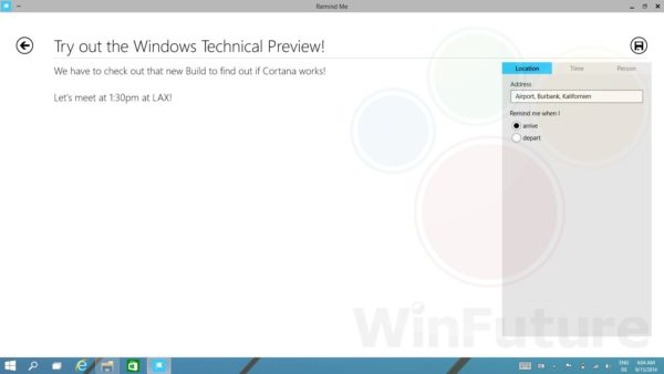 Image 1 : Cortana arrive dans Windows 9