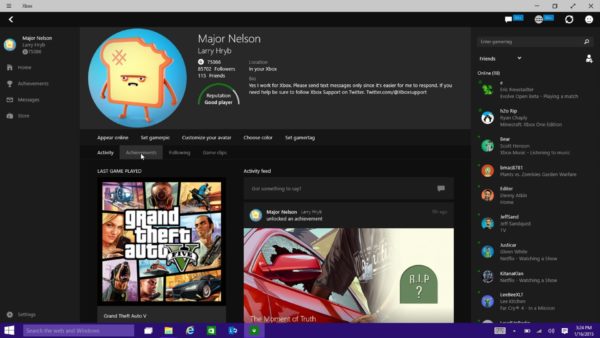 Image 1 : L'application Xbox incorporée à Windows 10 dès janvier