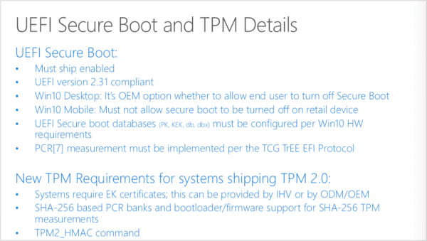 Image 1 : Windows 10 activera Secure Boot par défaut, Linux menacé ?