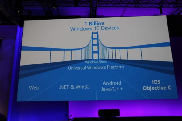 Image 1 : Windows 10 veut lancer des applications conçues pour iOS et Android