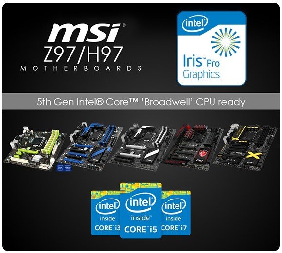 Image à la une de Toutes les cartes mères MSI Z97 et H97 compatibles avec Broadwell