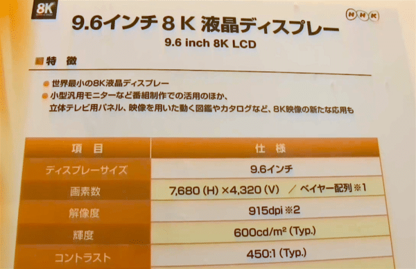 Image 1 : Record : 915 ppp pour le premier écran 8k de 9,6 pouces