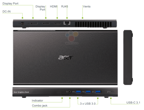 Image 1 : Acer : une GeForce GTX 960M dans un tout petit dock Thunderbolt 3