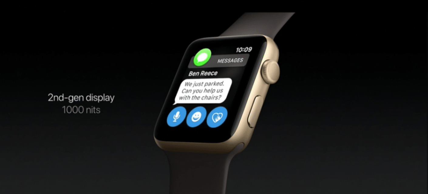 Image 1 : Apple Watch Series 2 : 50 % plus rapide, 60 ips, écran à 1000 cd/m2