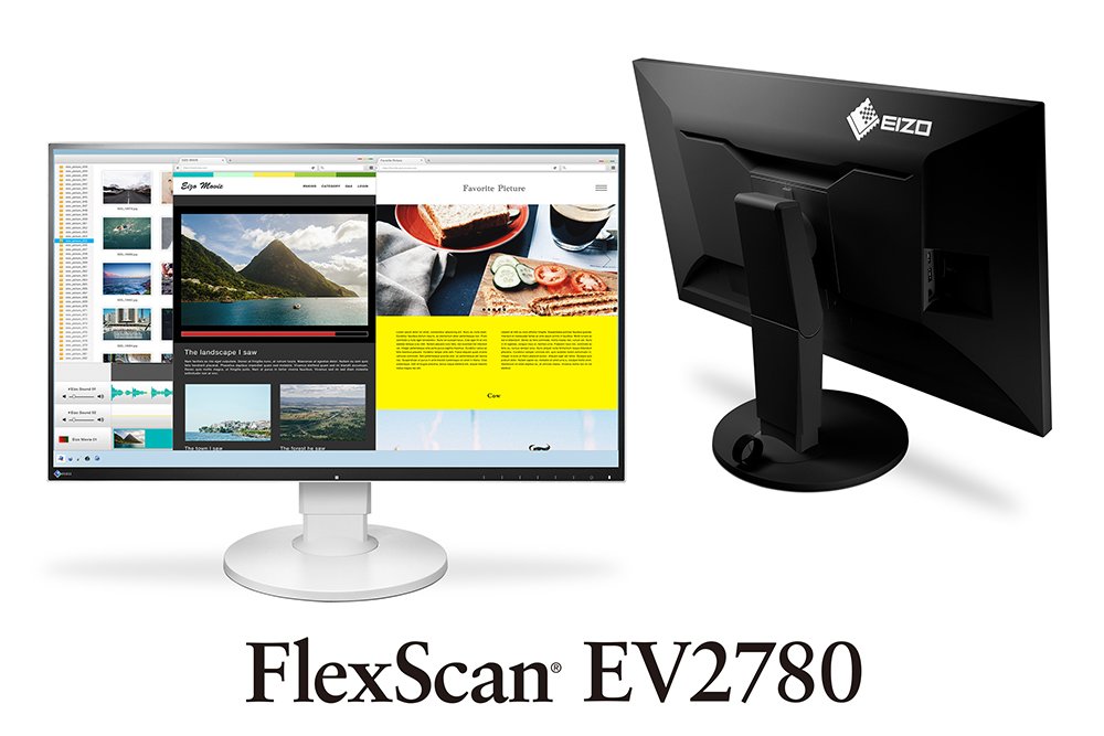 Image 1 : FlexScan EV7280 : premier moniteur sur interface USB-C d'Eizo, presque sans rebords