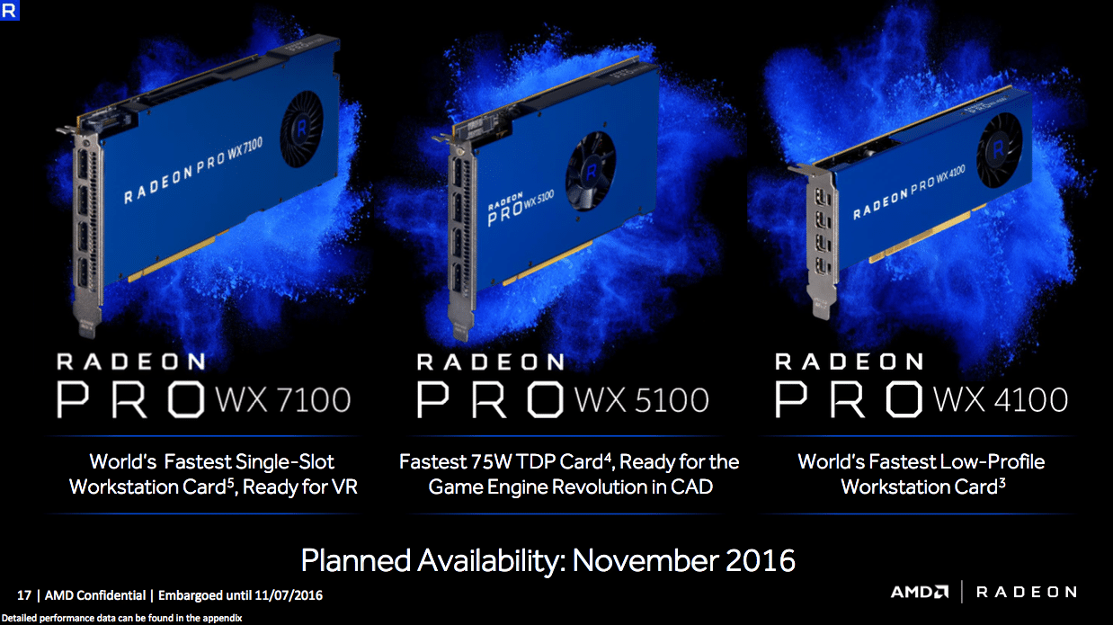 Image à la une de AMD lance les Radeon Pro WX 4100, 5100, 7100, Polaris pour les Pro