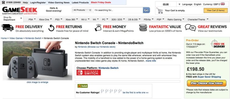 Image 1 : Nintendo Switch : un prix et une date de sortie selon le magasin GameSeek