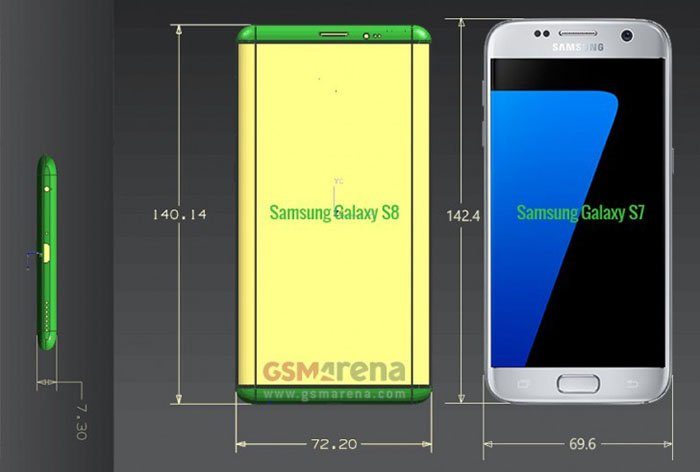 Image 3 : Galaxy S8 : photos et dimensions précises, un lancement le 29 mars à 849 euros ?