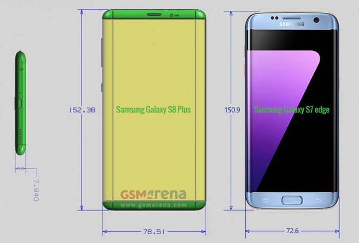 Image 2 : Galaxy S8 : photos et dimensions précises, un lancement le 29 mars à 849 euros ?