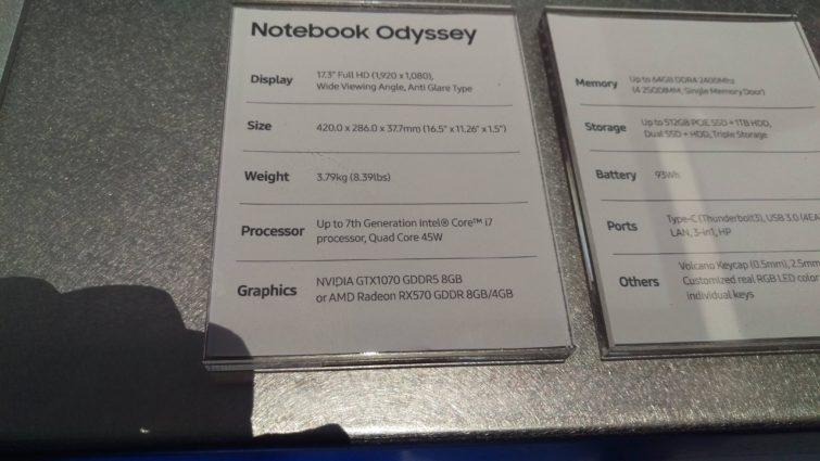Image 1 : Attention renommage : une Radeon RX 570 vue dans un PC portable Samsung Odyssey