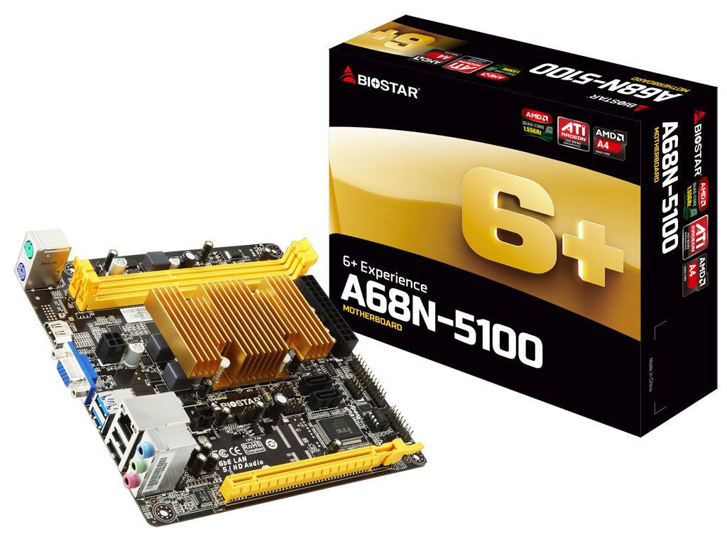 Image 1 : Carte mère A68N-5100 : CPU AMD Fusion intégré pour un PC très bon marché