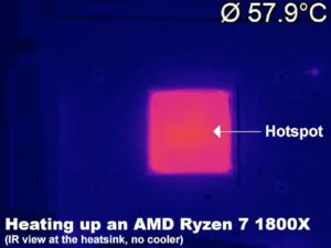 Image 1 : Tom's TV : regardez le CPU Ryzen chauffer à blanc sans dissipateur, par infra-rouge