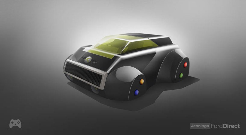 Image 8 : Huit voitures dessinées en fonction du design d'anciennes consoles de jeu