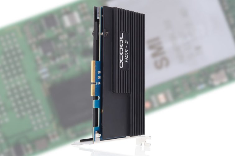 Image 1 : Alphacool HDX5 : un RAID de deux SSD M.2 sur une carte PCIe avec radiateur passif