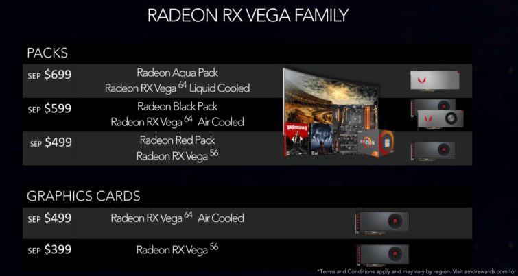 Image 1 : Radeon RX Vega 64 : AMD annonce tous les prix, bundles et pénuries !