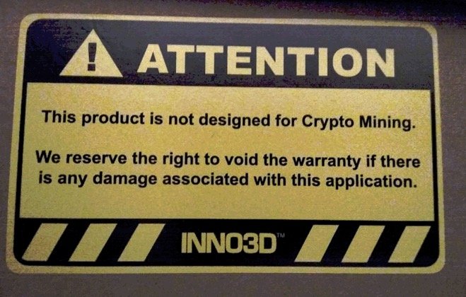 Image à la une de Le cryptominage annule la garantie de sa carte graphique Inno3D