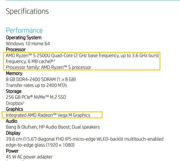Image 2 : HP Envy x360 : premier PC portable avec un APU Ryzen 5 2500U, IGP Vega 10 ?