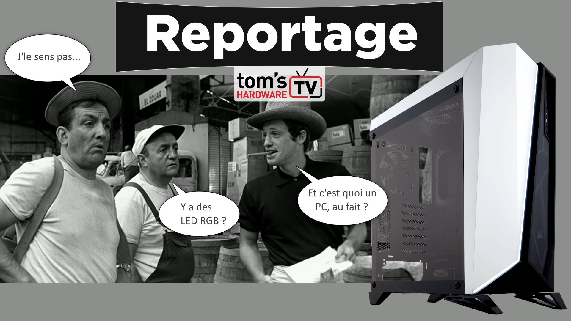 Image à la une de Tom's TV : montage d'une configuration 100 % noire et blanche