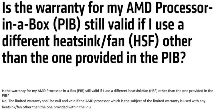 Image 1 : Quiproquo chez AMD : le CPU est bien garanti avec tout ventirad adapté