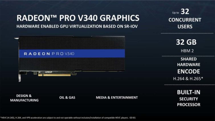 Image 1 : Radeon Pro V340 : première carte graphique avec GPU en 7 nm ?