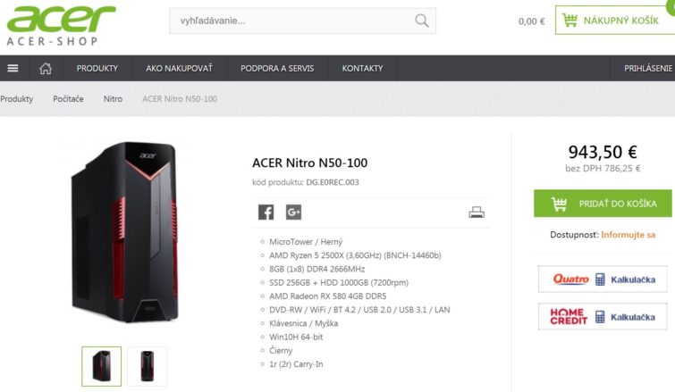 Image 1 : Nitro N50-100 : Acer dévoile déjà un PC sur Ryzen 5 2500X