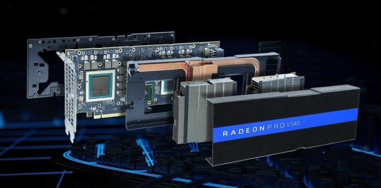 Image 1 : Nouvelle Radeon Pro V340 : deux GPU Vega refroidis en passif !