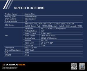 Image 4 : Xigmatek Apache Plus : dissipateur top-flow lumineux et très compact