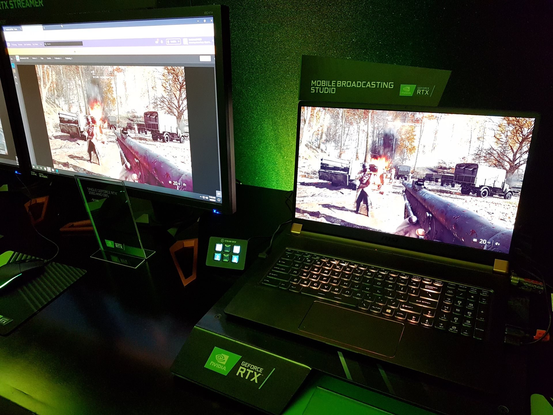 Image 2 : CES 2019 : NVIDIA montre du streaming pro sur un seul PC avec OBS sur Twitch