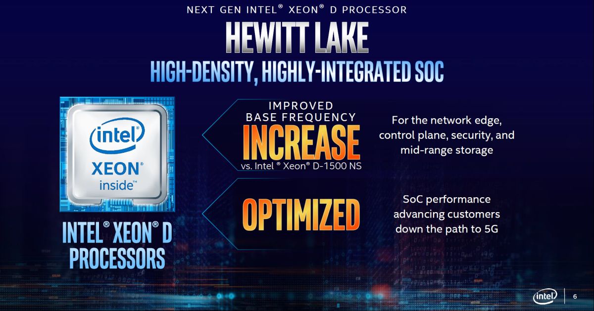 Image 1 : Intel (ab)use de la 5G pour promouvoir ses Xeon D Hewitt Lake
