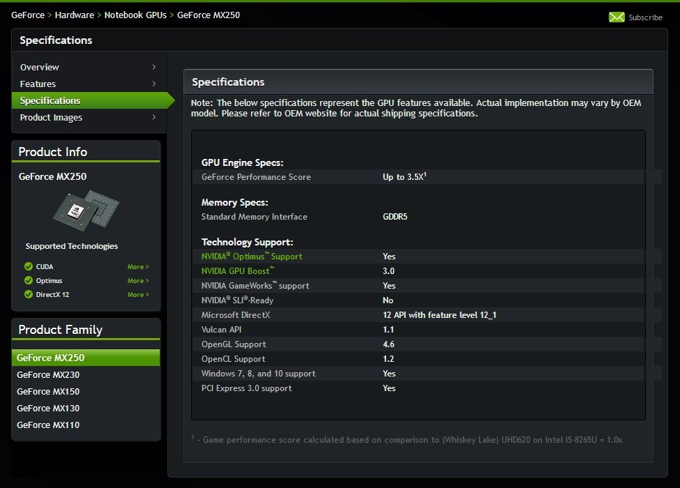Image 4 : GeForce MX230 et MX250 : nouveaux GPU mobiles, toujours sur archi Pascal
