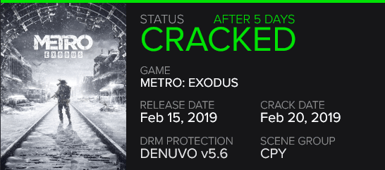 Image 1 : Metro Exodus cracké seulement 5 jours après sa sortie !