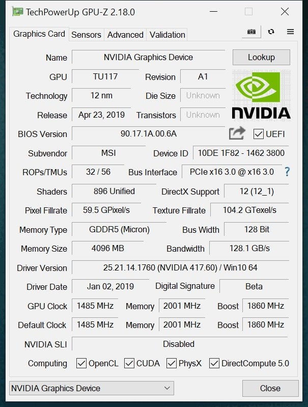 Image 6 : Test : GeForce GTX 1650, le petit Turing galère face à la Radeon RX 570