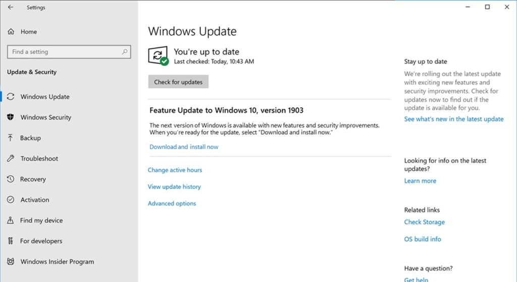 Image 1 : Windows 10 : fin des mises à jour forcées avec la May Update 2019