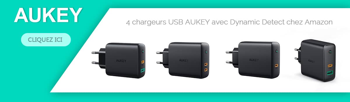 Image 1 : [Sponso] -25% sur 4 chargeurs USB AUKEY avec Dynamic Detect chez Amazon