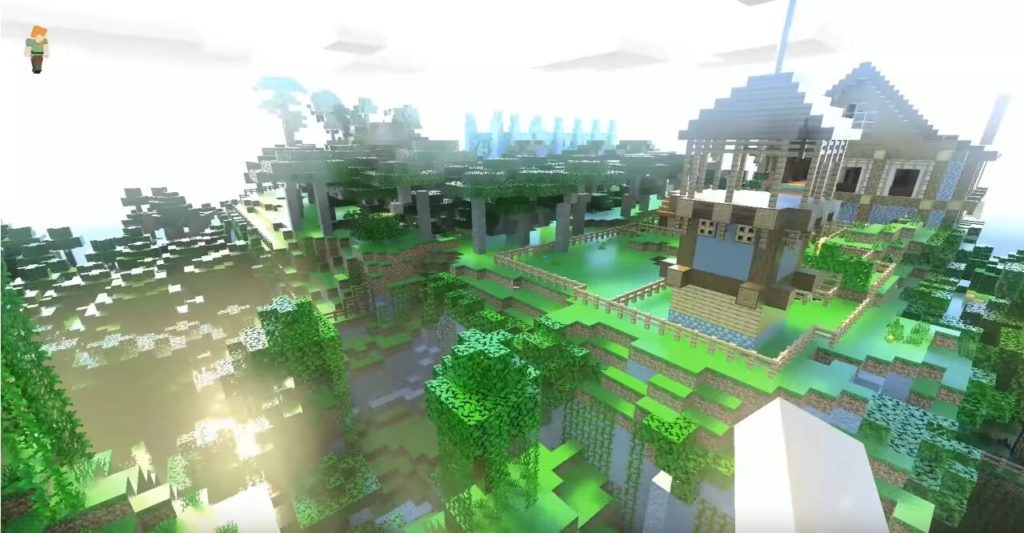 Image 1 : Vidéo : encore du ray tracing à la sauce NVIDIA RTX dans Minecraft