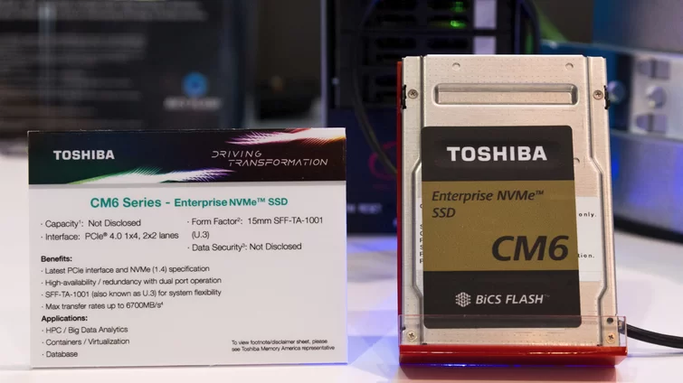 Image 2 : Toshiba CM6 : un SSD NVMe PCIe Gen4 qui monte à 6,7 Go/s, pour les serveurs