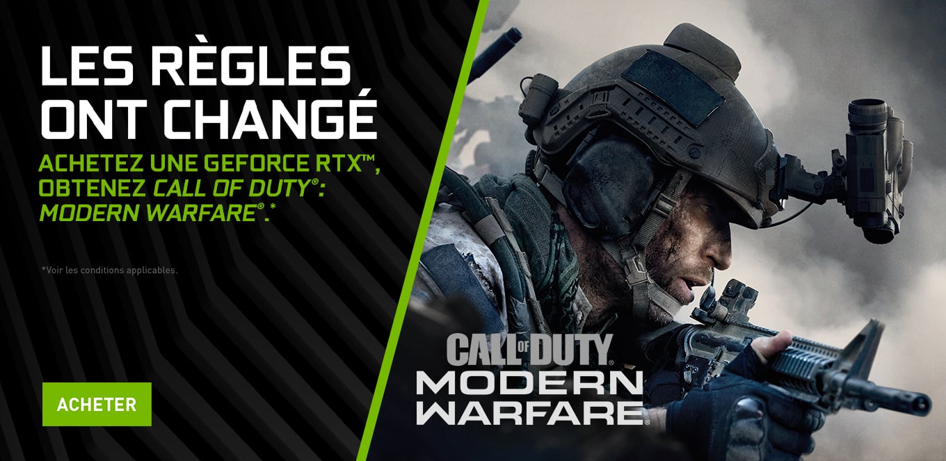 Image 1 : Call of Duty Modern Warfare offert avec les GeForce RTX jusqu'au 18 novembre