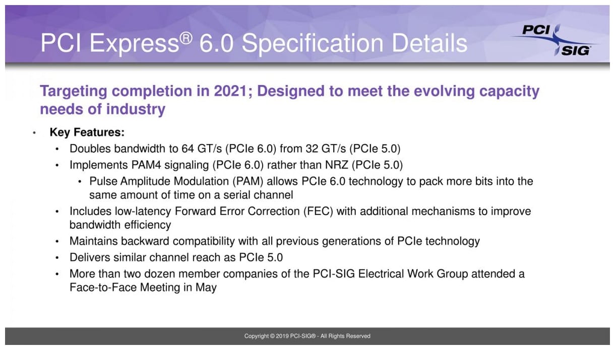 Image 2 : Le PCI Express 6.0 confirme des débits doublés par rapport au 5.0