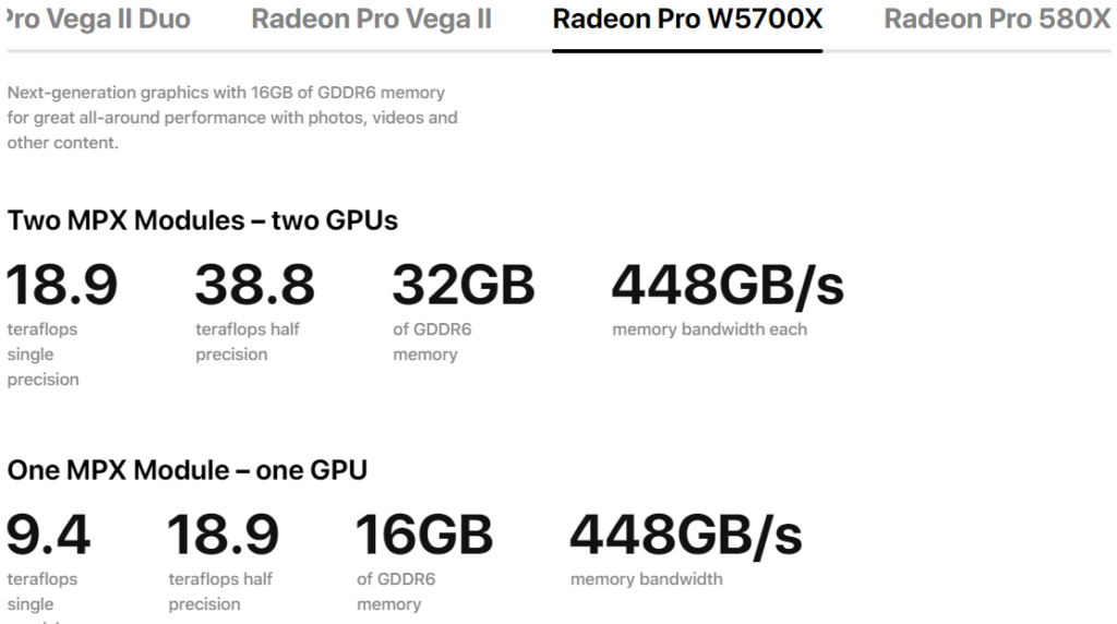 Image 2 : AMD dévoile une Radeon Pro W5700X avec 16 Go de mémoire GDDR6