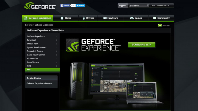 Image 1 : NVIDIA vous invite à mettre immédiatement à jour votre logiciel GeForce Experience