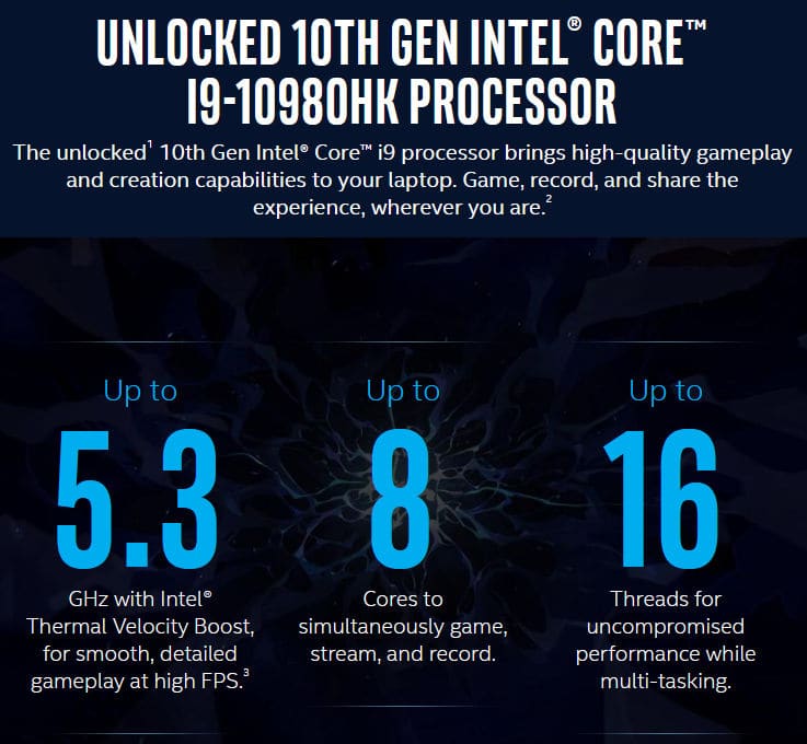 Image 1 : Le Core i9-10980HK culmine à 5,3 GHz !