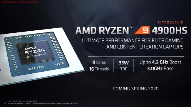 Image 1 : AMD présente le Ryzen 9 4900H et donne toutes les infos sur les APU Renoir