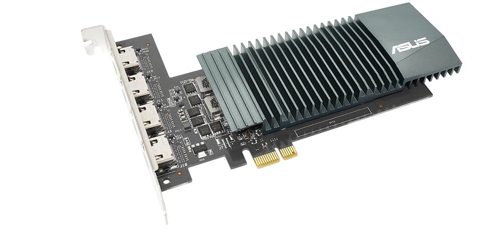 Image 1 : Asus ajoute une petite GeForce GT 710 avec 4 ports HDMI à son catalogue !