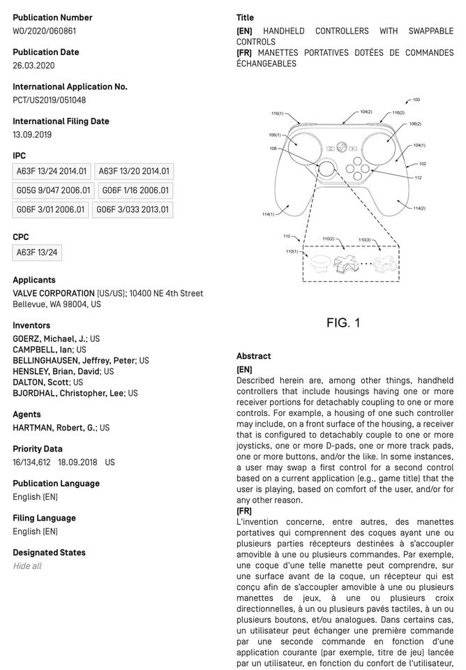 Image 1 : Valve : un brevet montre un potentiel nouveau Steam Controller